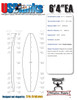 6'4" EA US Blanks, Yellow, 1/8" Black 3-Ply Appel Core Stringer, Natural Rocker