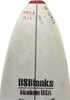 6'9"EA US Blanks, Red, T-Band 2x 1/8" Appelcore (red/nat/blue + blue/nat/red), Natural Rocker
