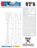 9'2"A US Blanks, Blue, 2x 3/16" Basswood 1-1/8" Apart, Natural Rocker