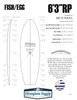 6'3"RP US Blanks, Red, 1/8" Darkwood Stringer, Natural Rocker