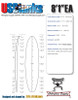 8'1" EA, Blue, 3/16" Basswood, Natural Rocker