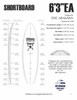 6'3"EA US Blanks, Yellow, 2x Black 1/8" Appelcore 0.5" apart, Natural Rocker