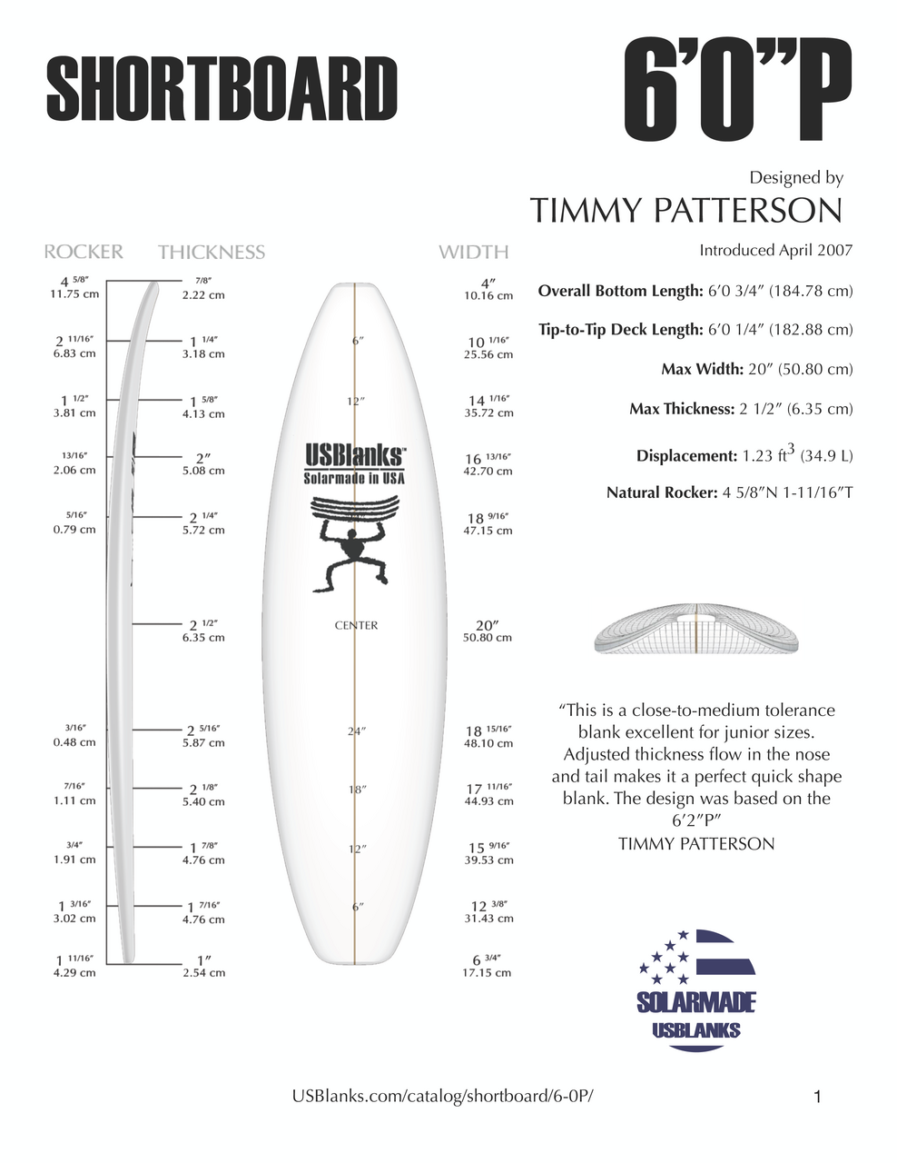 6'0" P US Blanks, Red, 1/8" Basswood Stringer - Fiberglass Supply