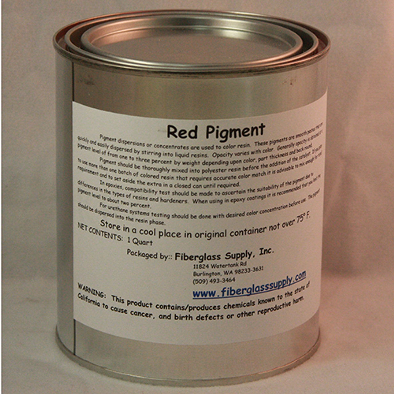 Quart, Red Pigment Concentrate - Fiberglass Supply