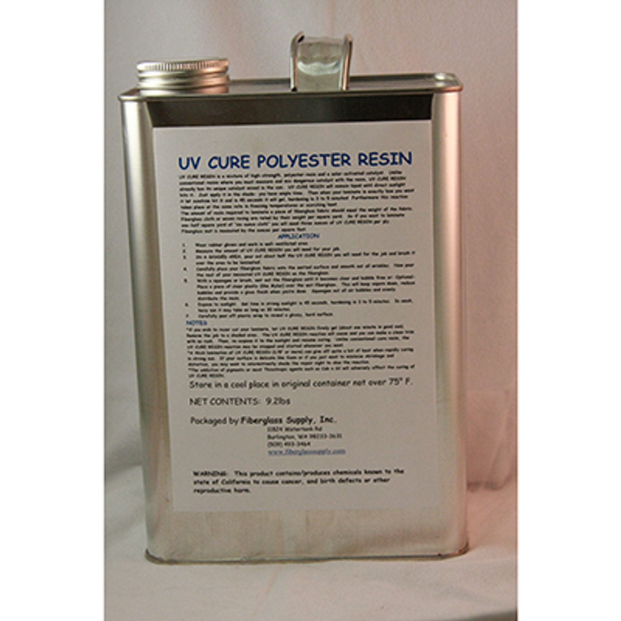 Gallon, UV Cure Polyester Resin - Fiberglass Supply