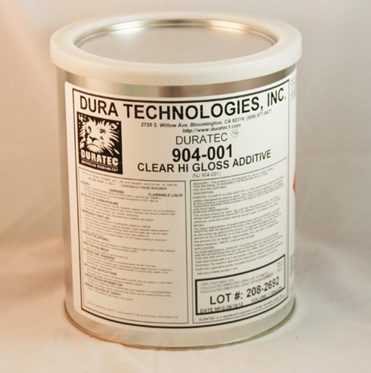 Gallon Duratec High-Gloss Gelcoat Additive (H) - Fiberglass Supply