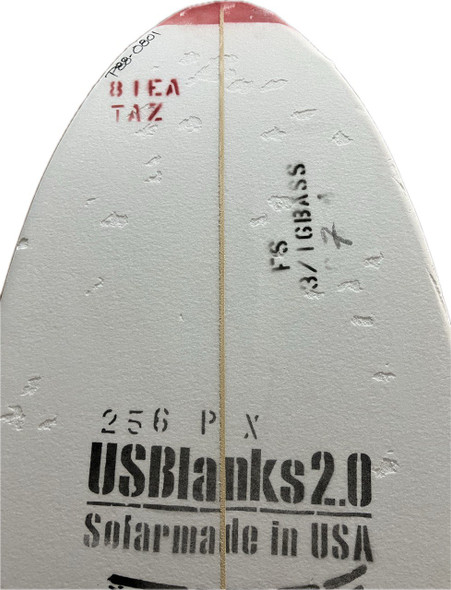 8'1" EA US Blanks, Red, 3/16" Basswood Stringer, Natural Rocker