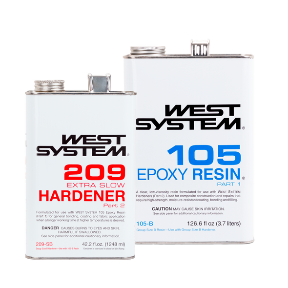 WEST SYSTEM® 105-B Epoxy  with 209-SB Slow Hardener, 1.3 Gallon Kit