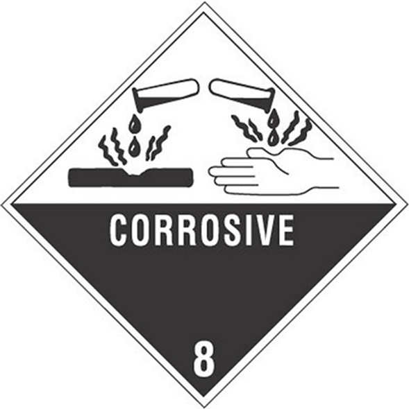 CORROSIVE 8, Label,   (4in X 4