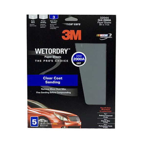 Pack (5 Sheet)  2000 Grit Wet/Dry Sand Paper