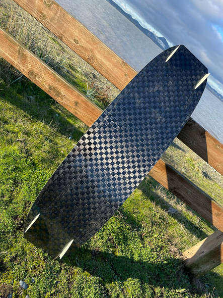 Kiteboard Build with Wide Tow Carbon as an example of what it looks like laminated.