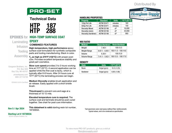 Epoxy - PRO-SET® - PRO-SET® High-Temp and Tooling Epoxies - HTP