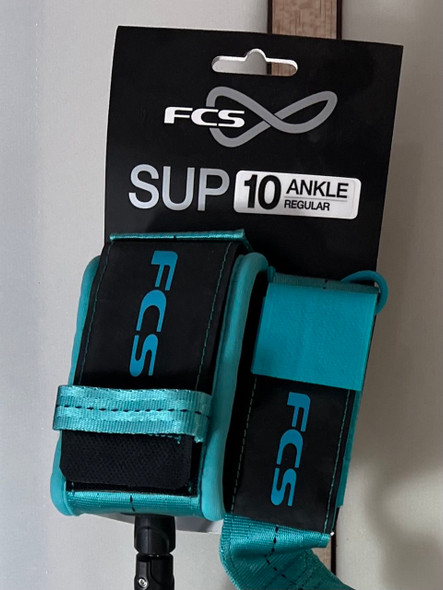 FCS 10' SUP Ankle Leash, Teal, Regular
