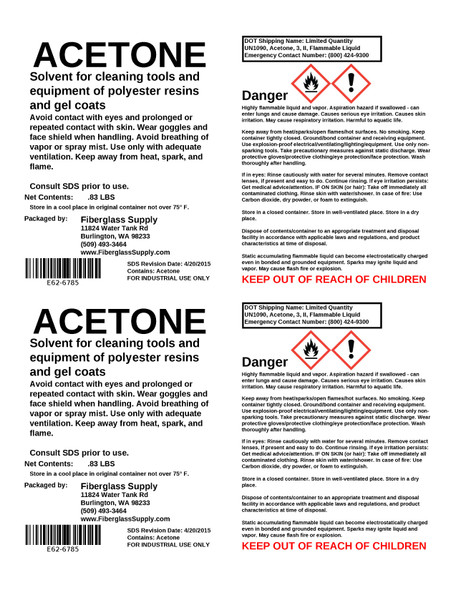 Pint Can, Acetone