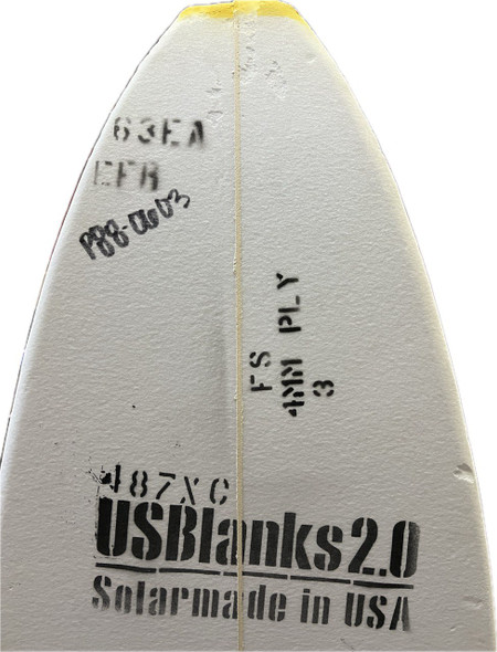 6'3" EA US Blanks, Yellow, 4mm Plywood, Natural Rocker