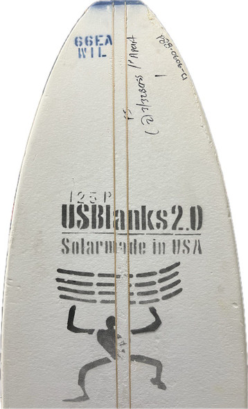 6'6" EA US Blanks, Blue, 2x 3/32" Basswood Stringers 1" Apart, Natural Rocker