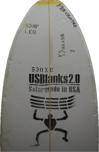 6'3"RP US Blanks, Yellow, 1/8" Basswood Stringer, Natural Rocker