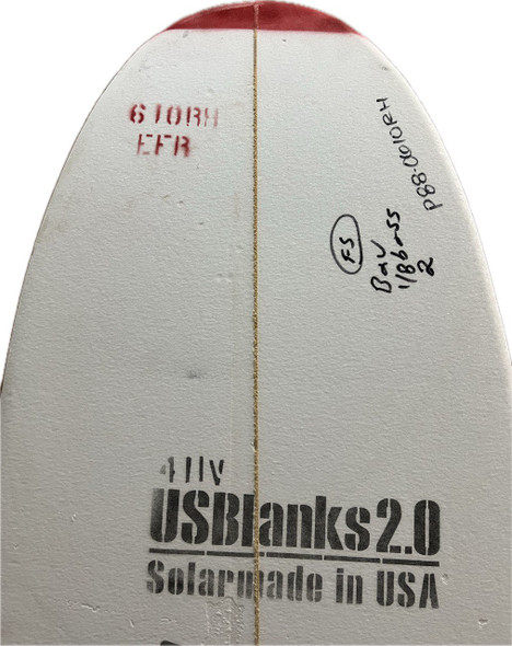 6'10" RH US Blanks, Red, 1/8" Basswood Stringer, Natural Rocker
