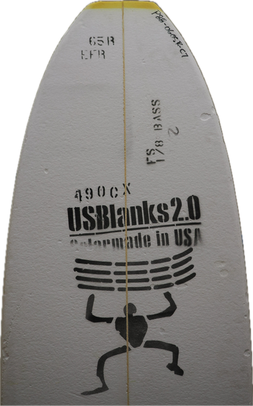 6'5"R, Yellow, 1/8" Basswood, Clear Glue, Natural Rocker