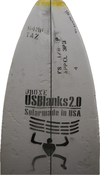 6'4" MB, Yellow, 1/8" AppelCore Black 3-ply, Natural Rocker