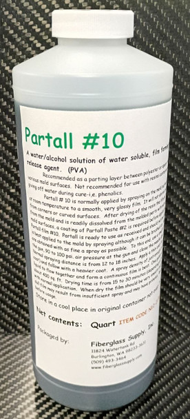 One Quart Bottle, Partall # 10 PVA