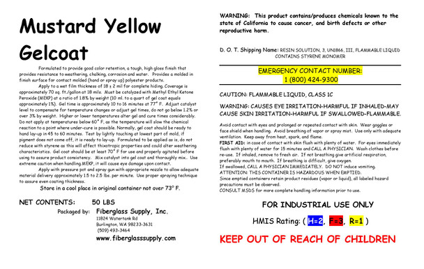Mustard Yellow Gelcoat 5 Gallon