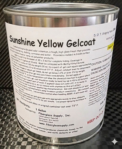 Sunshine Yellow Gelcoat Gallon