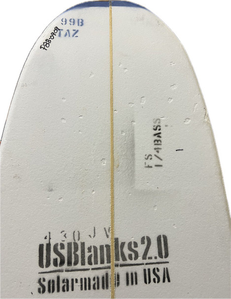 9'9"B Blank, Blue, 1/4" Basswood Stringer