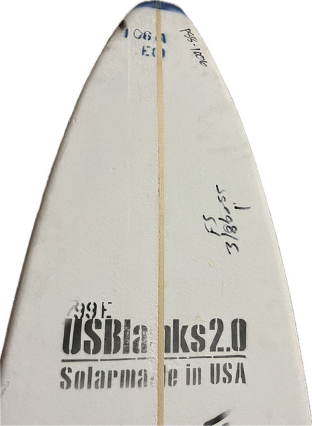 10'6"A US Blanks, Blue, 3/8" Basswood, Natural Rocker