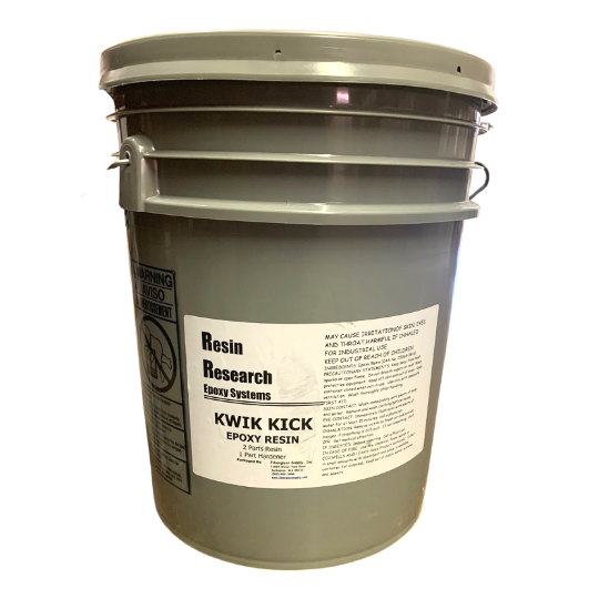 Resin Research Kwik Kick A-Side Epoxy, 5 Gallon Pail