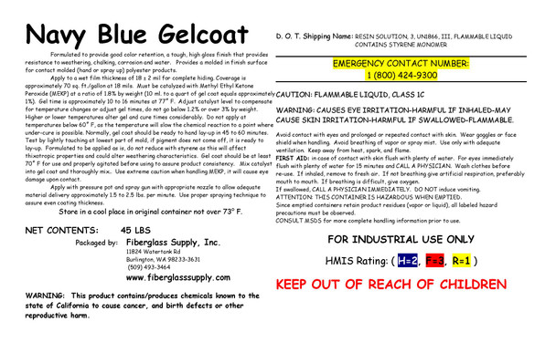 Navy Blue Gelcoat 5 Gallon