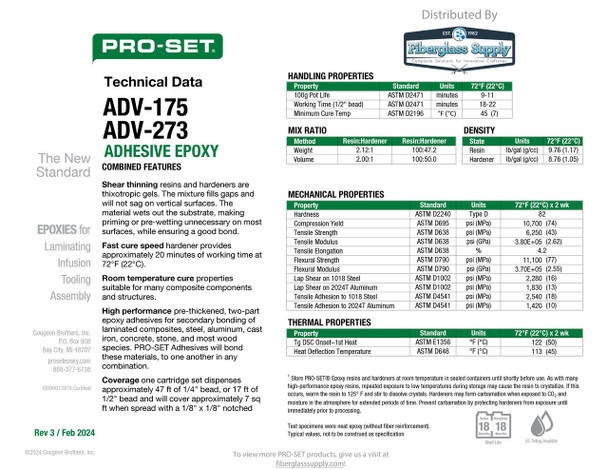 PRO-SET® ADV-175-BK-0  Epoxy Adhesive