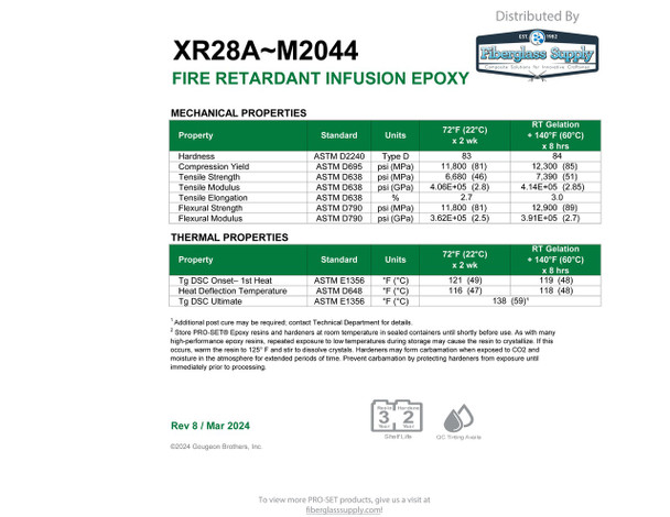PRO-SET® XR28A-1 Fire Retardant Infusion Resin