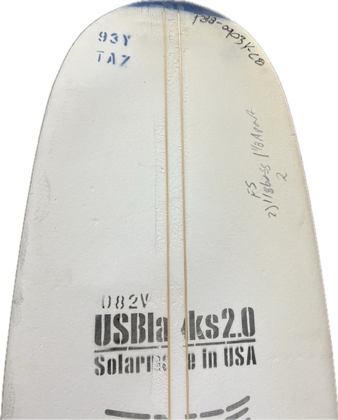 9'3" Y Blank, Blue, 2x 1/8" Basswood Stringer 1-1/8" Apart, Natural Rocker