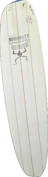9'3" Y Blank, Blue, Triple Stringer 3/16" Redwood +2x1/8" Redwood 6" offset