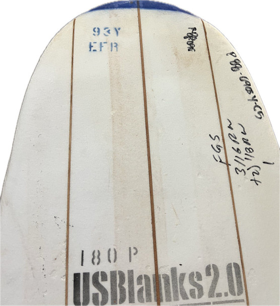 9'3" Y Blank, Blue, Triple Stringer 3/16" Redwood +2x1/8" Redwood 6" offset