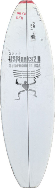 6'6"  EA US Blanks, Red, 1/8" Black 3-ply Appel Core Stringer, Natural Rocker