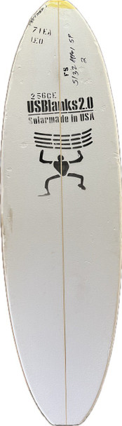 7'1"EA US Blanks, Yellow, 5/32" 5-ply Appelcore, Natural Rocker