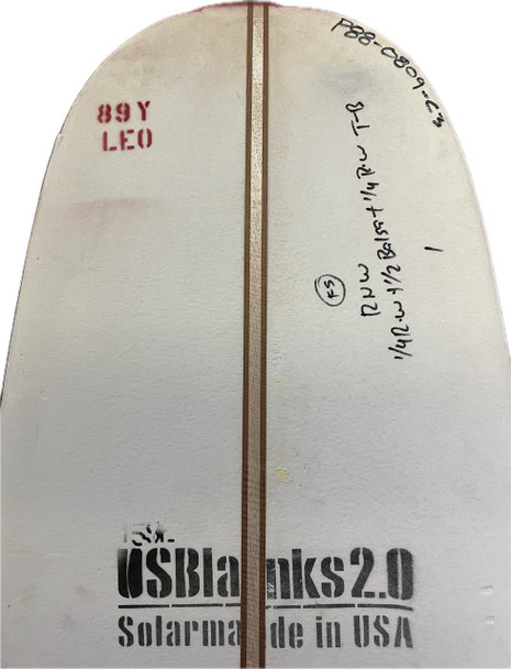8'9"Y US Blanks, Red, T-band(1/4"Redwood,1/2"Balsa,1/4"Redwood), Natural Rocker