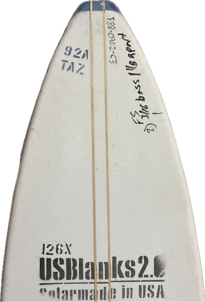 9'2"A US Blanks, Blue, 2x 3/16" Basswood 1-1/8" Apart, Natural Rocker