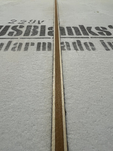 8'2"A US Blanks, Blue, T-band (3/32"Bass,1/4"Darkwood,3/32"Bass), Natural Rocker, Black Glue