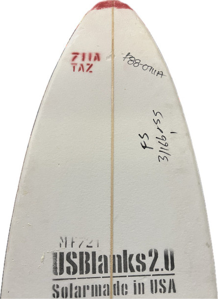 7'11"A US Blanks, Red, 3/16" Basswood, Natural Rocker