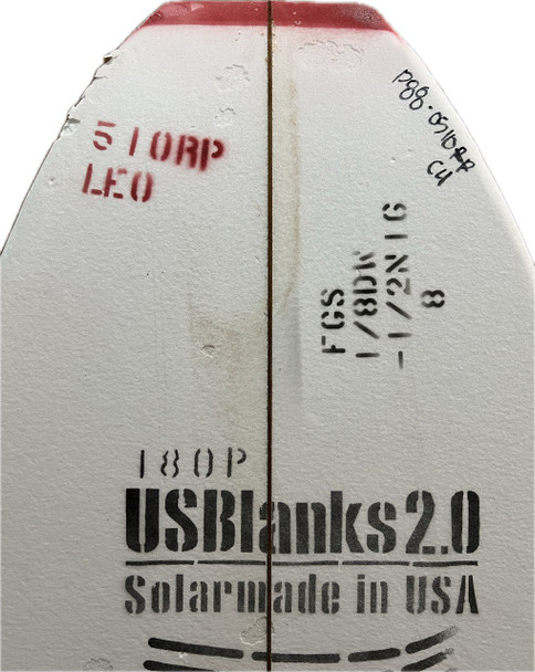 5'10RP US Blanks Fish, Red, 1/8" Darkwood Stringer, Natural Rocker