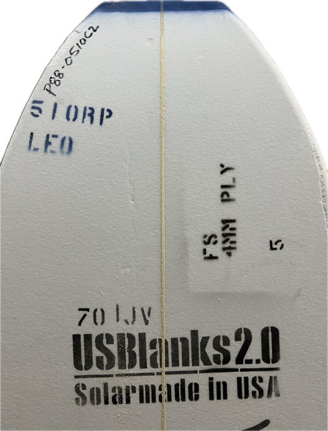 5'10RP US Blanks Fish, Blue, 4mm Plywood Stringer, Natural Rocker