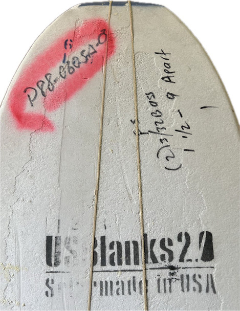 6'5" A US Blanks, Blue, 2x 3/32" Bass 1 1/2" apart at nose 9" apart at tail, Natural Rocker