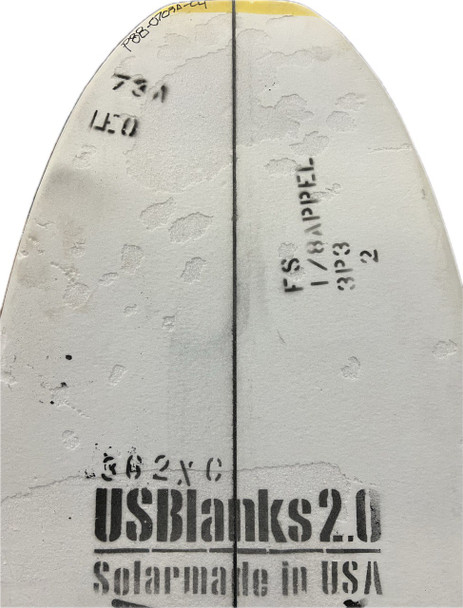 7'3" A US Blanks, Yellow, Black 1/8" Appelcore Stringer, Natural Rocker