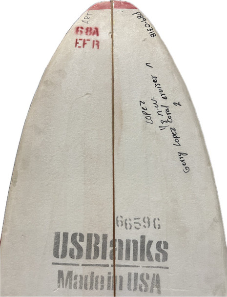 6'8"A US Blanks,Red, 1/8" Redwood, Gerry Lopez Coral Cruiser Rocker
