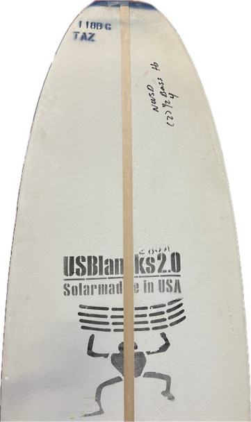 11'8"BG US Blanks, Blue, T-Band 2x 1/2" Basswood, Natural Rocker