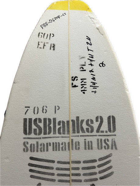 6'0"P US Blanks, Yellow, 4mm Ply, +1/4N12" +1/4T24" Rocker
