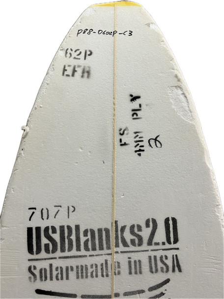 6'2"P US Blanks, Yellow, 4mm Ply, Natural Rocker
